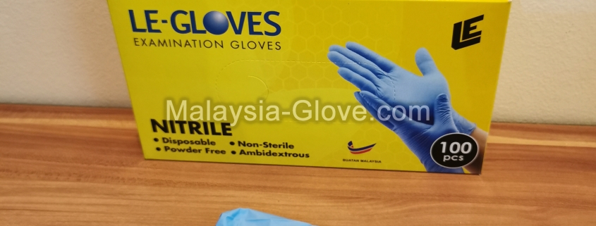 LE Glove Blue Color Nitrile Malaysia Ready Stock