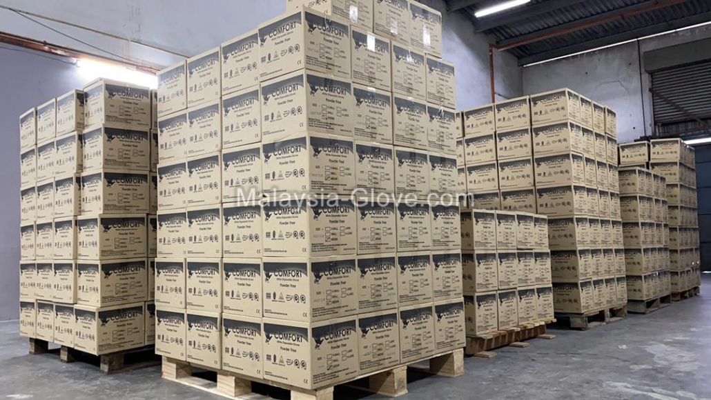 Warehouse Stock And Loading Container Nitrile and latex glove mlaysia